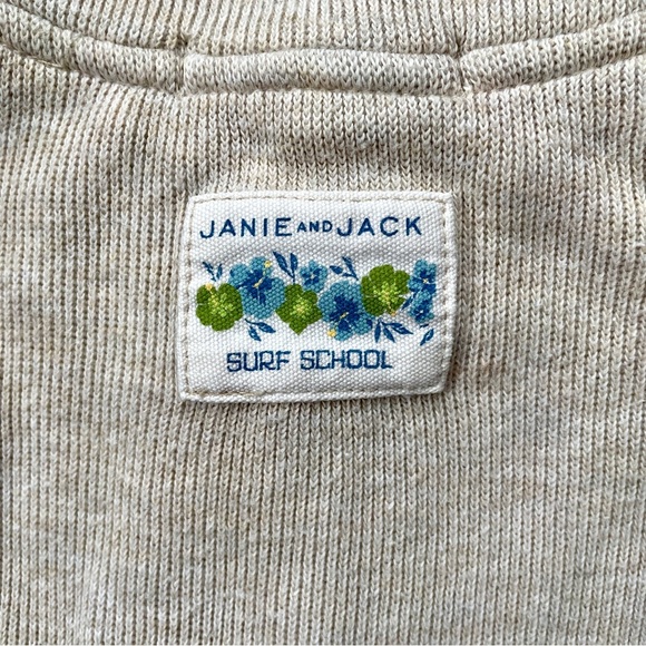 Janie and Jack Cream Oatmeal Surf School Cotton Pullover Top 18-24 Months - Picture 4 of 7